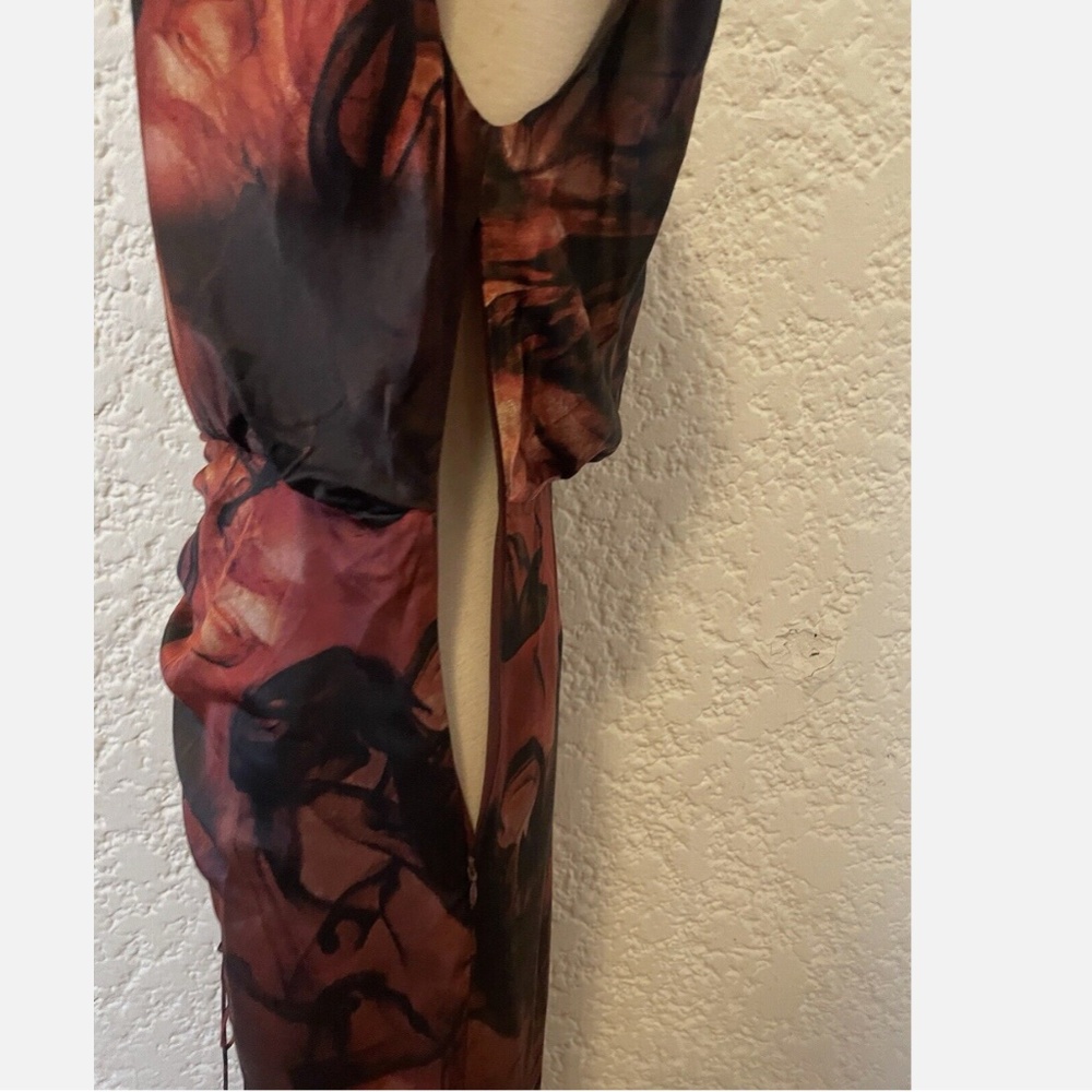 All Saints ISA Claudia Dress, Size 4 (small) Rust Red Silk Blend Midi Sleeveles - Picture 10 of 16